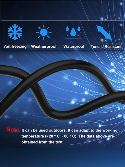 Cat 8 Ethernet Cable 3 Ft-5Pack,Rj45 40Gbps 2000Mhz Patch Cord, Indoor&Outdoor High Speed Network Cable, 26AWG Heavy Duty Direct Burial Shielded SFTP Lan Wire, in Wall&Weatherproof for Router Black