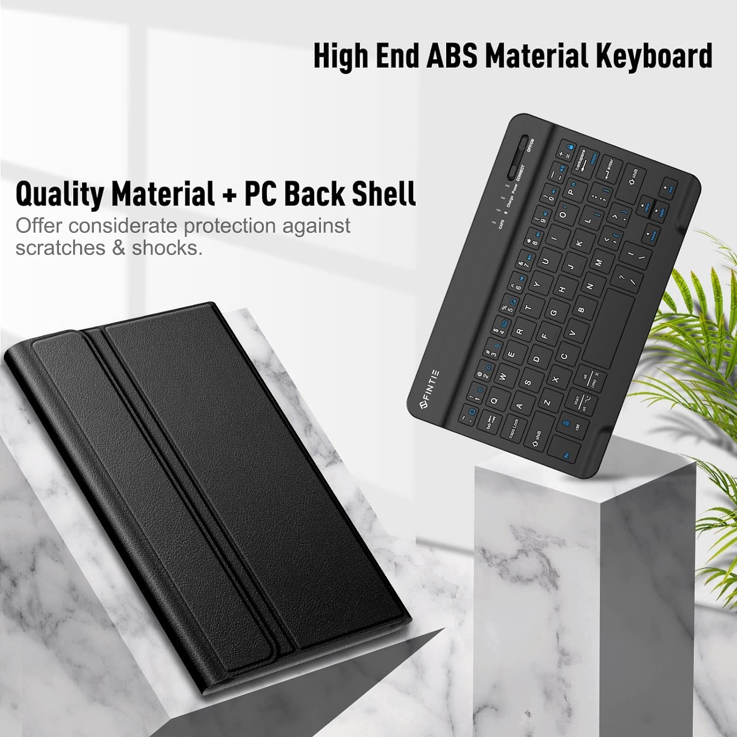 Keyboard Case for Samsung Galaxy Tab A7 Lite 8.7 Inch 2021 Model (SM-T220/T225/T227), Slim Lightweight Stand Cover with Magnetically Detachable Wireless Bluetooth Keyboard, Black